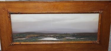 FREDERICK JOHN WIDGERY (1861-1942). Extensive misty moorland scene with cattle, signed lower left,