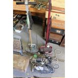 A COLLECTION OF VINTAGE ELECTRICALS ETC., to include various Hoover vacuum cleaners, an enamelled