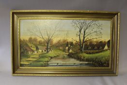 ROY KRATY (XX). British School. A scene of Upper Slaughter in the Cotswolds, see verso. Signed lower