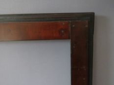 A 19TH CENTURY MAHOGANY PICTURE FRAME, frame W 6 cm, rebate 51 x 40.5 cm