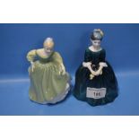 TWO ROYAL DOULTON FIGURINES - "FAIR MAIDEN" AND "CHERIE" (2)