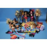 A COLLECTION OF BRATZ DOLLS AND ACCESSORIES, together with a Barbie doll