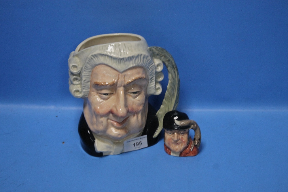 TWO ROYAL DOULTON CHARACTER JUGS - "THE LAWYER" AND "GONE AWAY" (2)