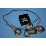 A BOXED "JOAN RIVERS ORCHID BROOCH TOGETHER WITH A NECKLACE (2)