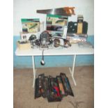 A SELECTION OF BOXED POWER TOOLS WITH A TOOL BOX ALONG WITH CONTENTS ETC