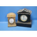 TWO 19TH CENTURY MARBLE MANTEL CLOCKS A/F