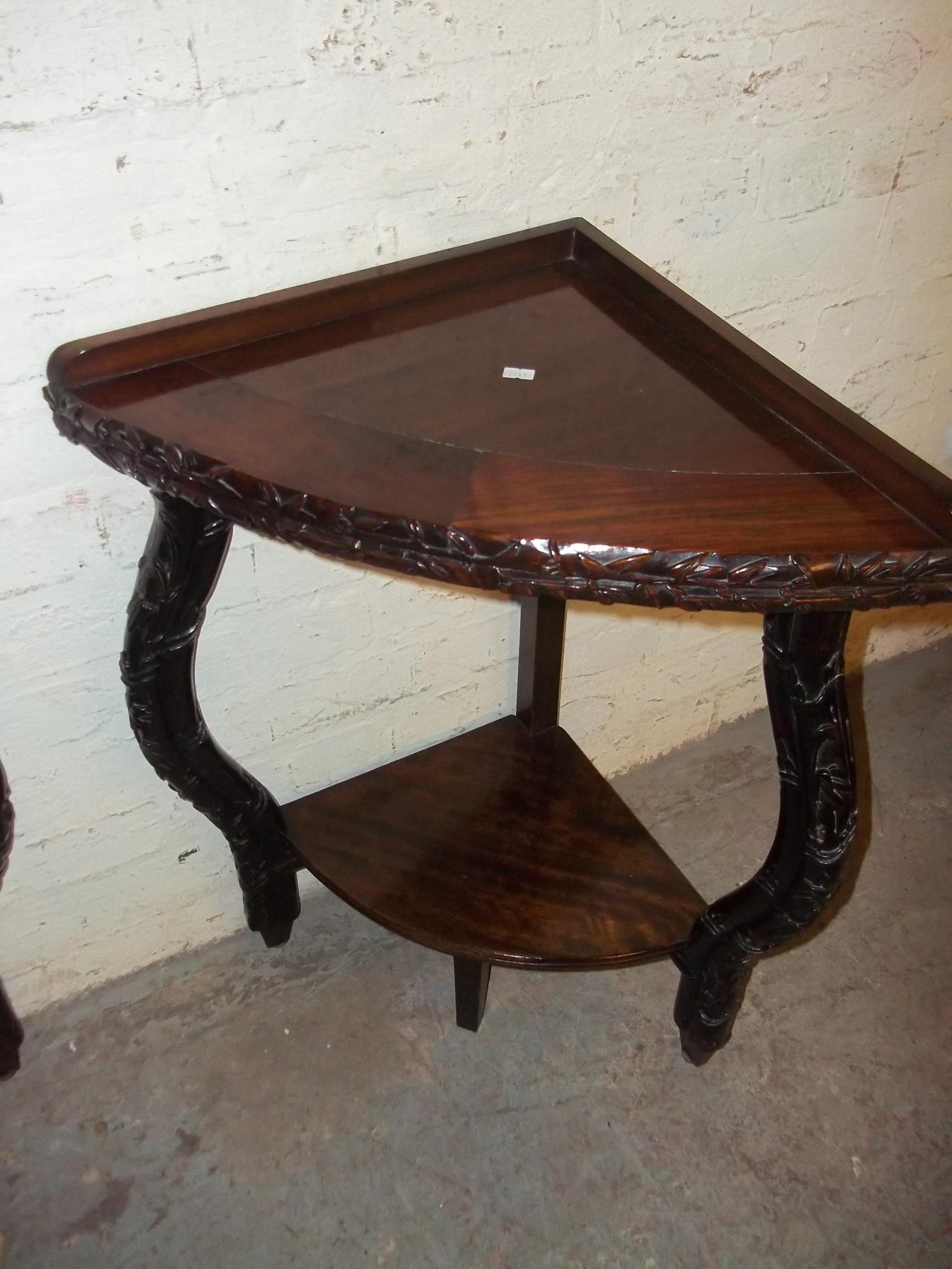 TWO ANTIQUE CORNER TABLES - Image 2 of 5