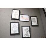 COMIC ART WORK - five sketches, four with inscription "For Dean All The Best ??????????" with
