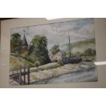 A FRAMED AND GLAZED WATERCOLOUR SIGNED G. SIMS