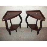 TWO ANTIQUE CORNER TABLES