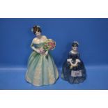 TWO ROYAL DOULTON FIGURINES - "HAPPY BIRTHDAY" AND "CHERIE" (2)