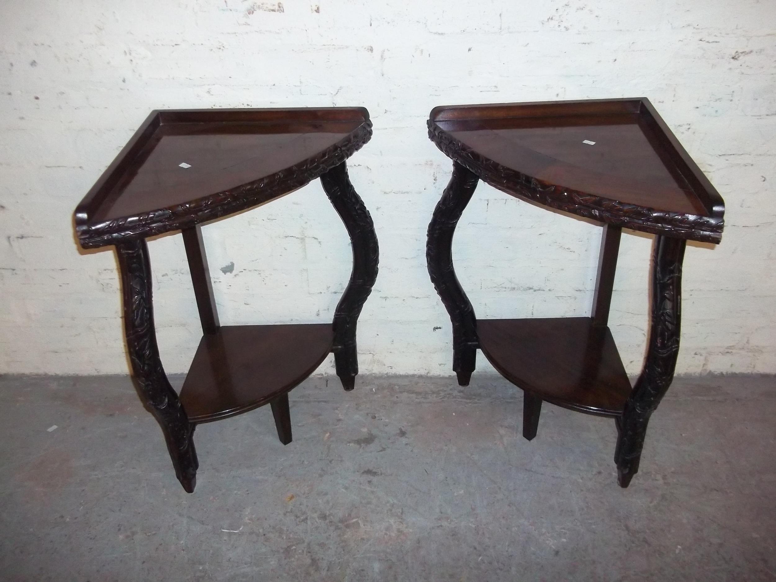 TWO ANTIQUE CORNER TABLES - Image 5 of 5