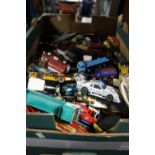 A TRAY OF DIECAST VEHICLES TO INCLUDE MATCHBOX LEEDO ETC