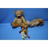 A VINTAGE PELHAM PUPPET OF A COWBOY in original box with instructions, a Chad Valley teddy bear,