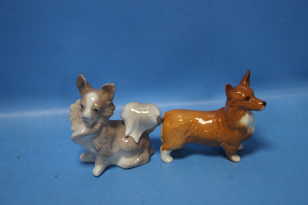 A BESWICK DOG TOGETHER WITH A LLADRO DOG (2)