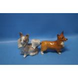 A BESWICK DOG TOGETHER WITH A LLADRO DOG (2)