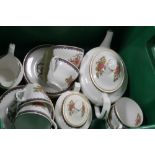 A SPODE TEASET IN "CHINESE BASKET" PATTERN INCLUDING TEAPOT