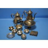 A QUANTITY OF PLATED WARE TO INCLUDE A TEASET