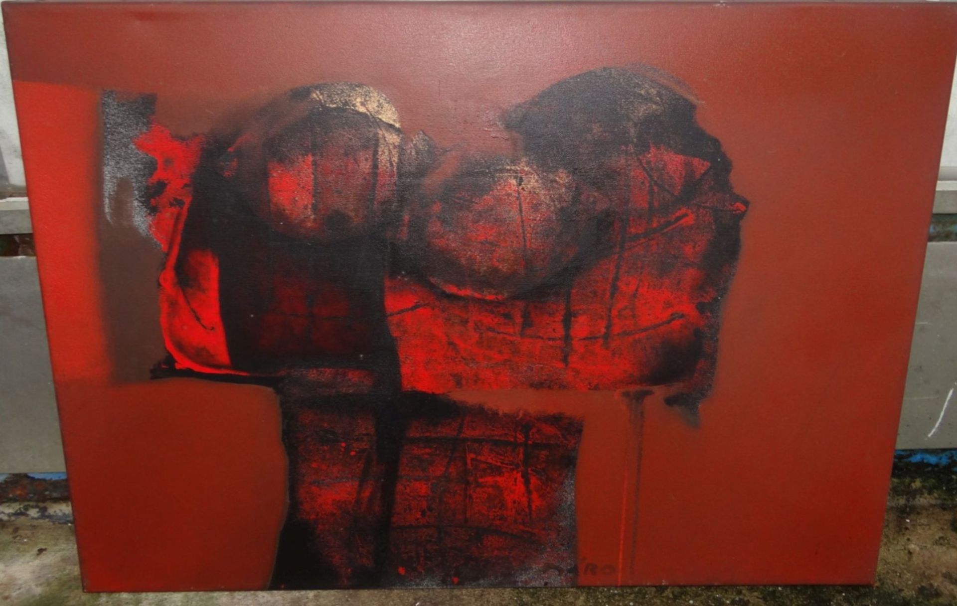 Daro, ohne Titel, modernes Gemälde, Öl/Leinen, 50x70 cm - Bild 3 aus 4