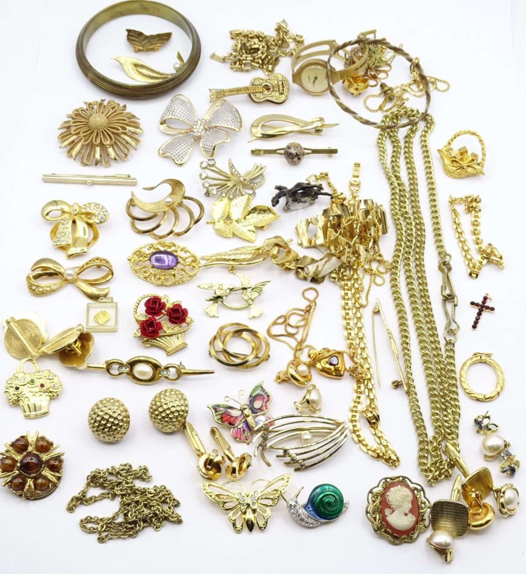 Konvolut Modeschmuck, Silber und goldfarben