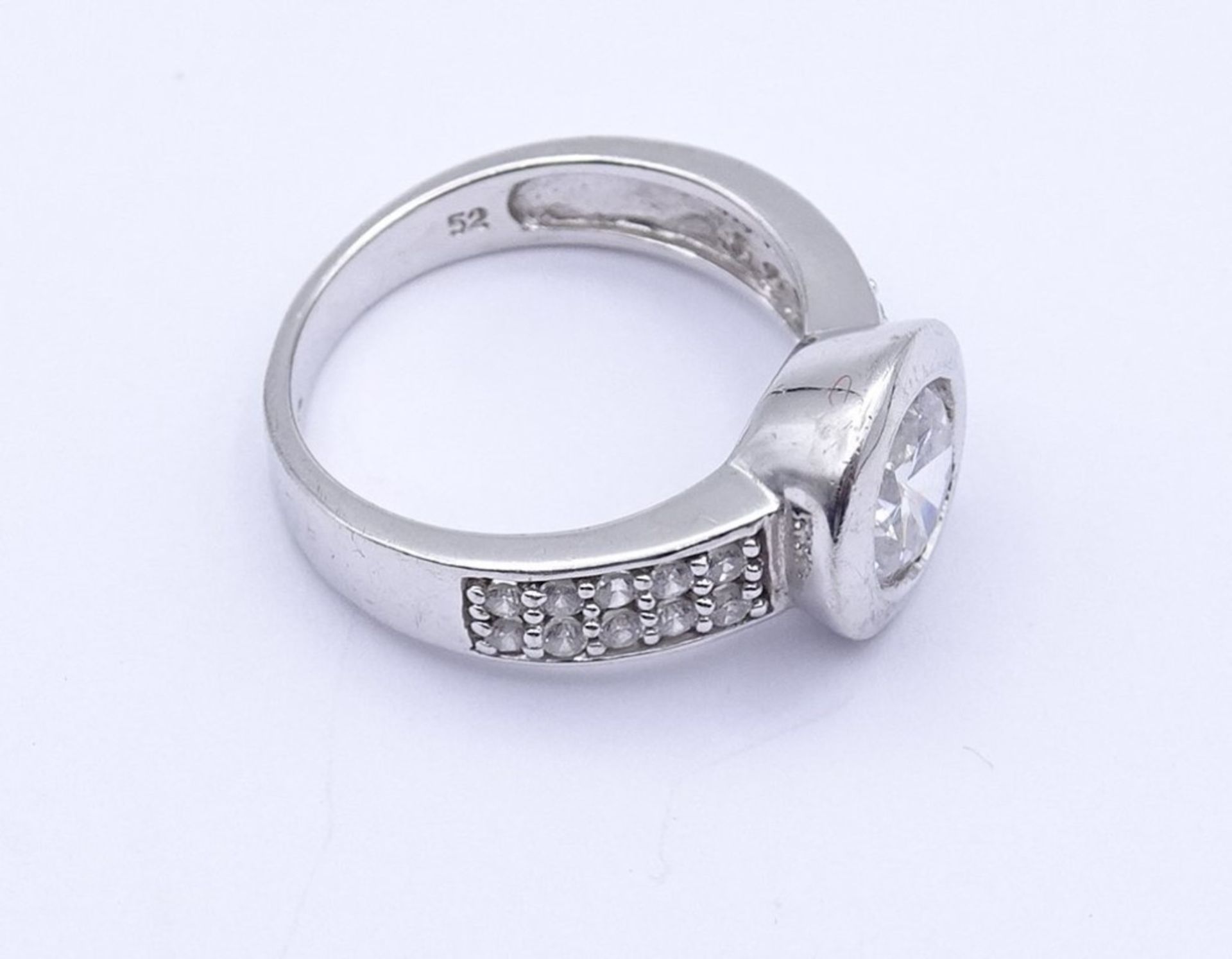 Sterling Silber Ring mit Zirkonia, 0.925 4,4gr., RG 52 - Image 3 of 4