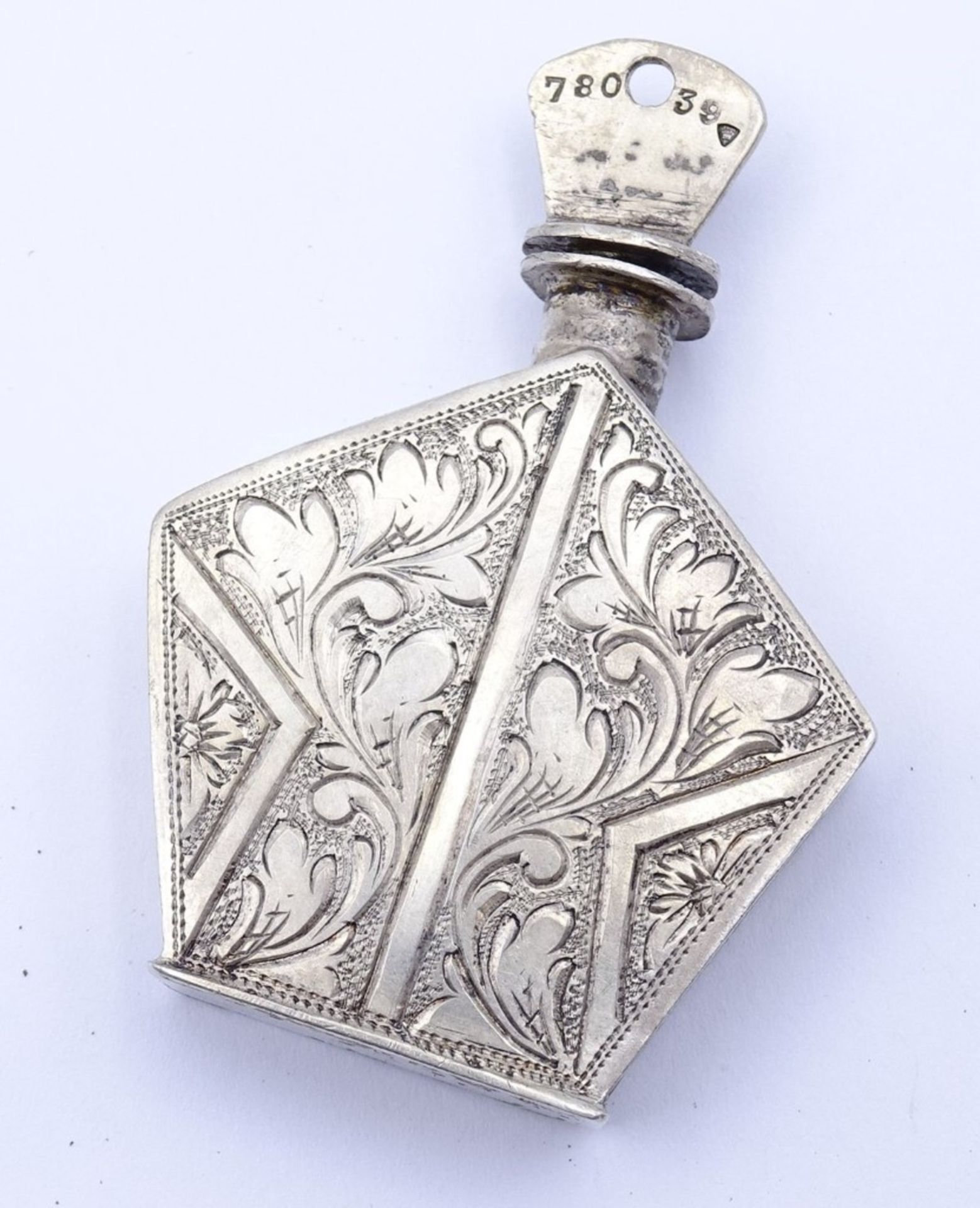 Flacon mit floralen Dekor,Silber (gepr.) H- 5,5cm, 19,4gr.