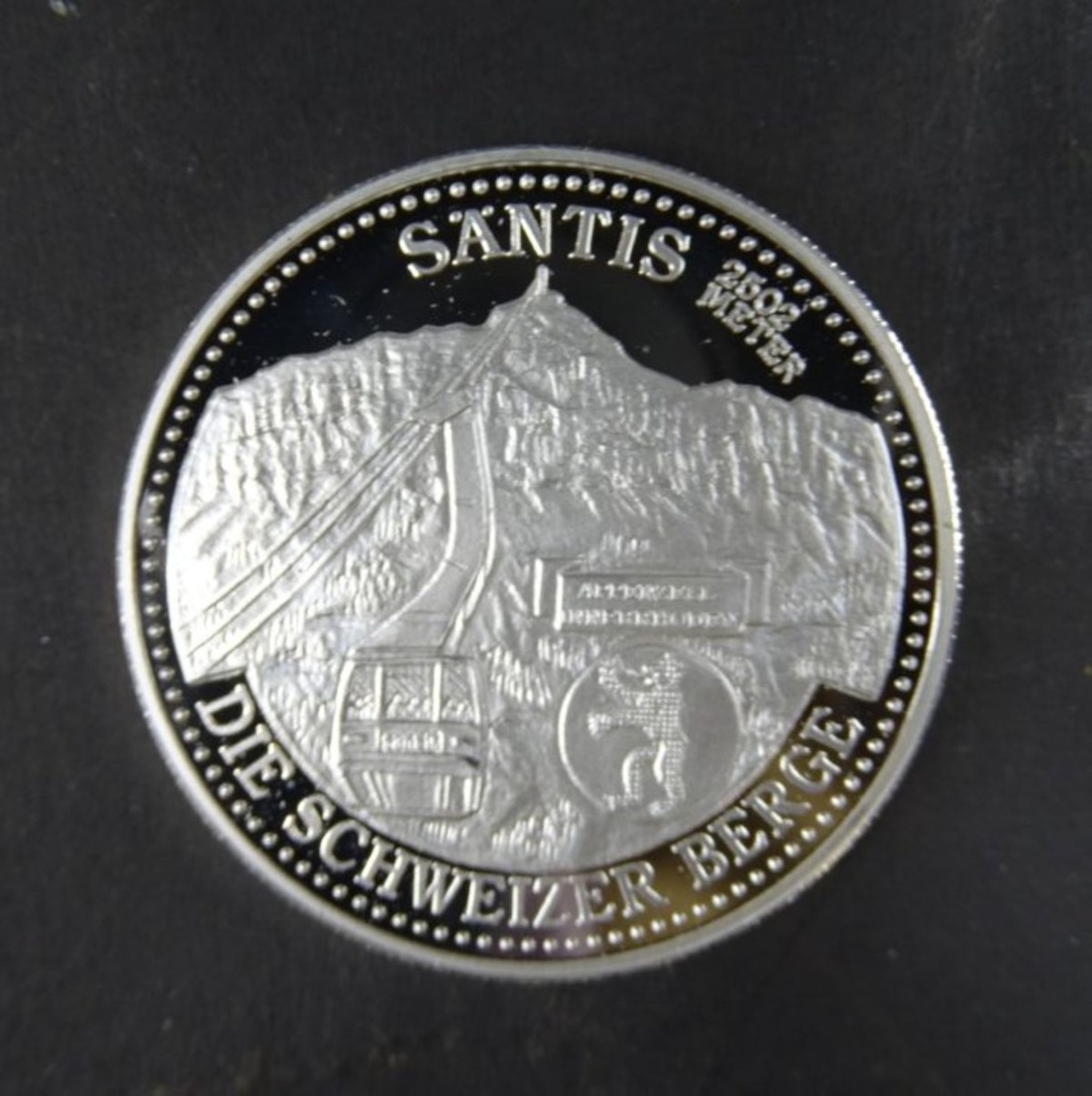 Feinsilber-Medaille, "Die Schweizer Berger, Säntis", 30,95 gr., in Kapsel - Bild 2 aus 4