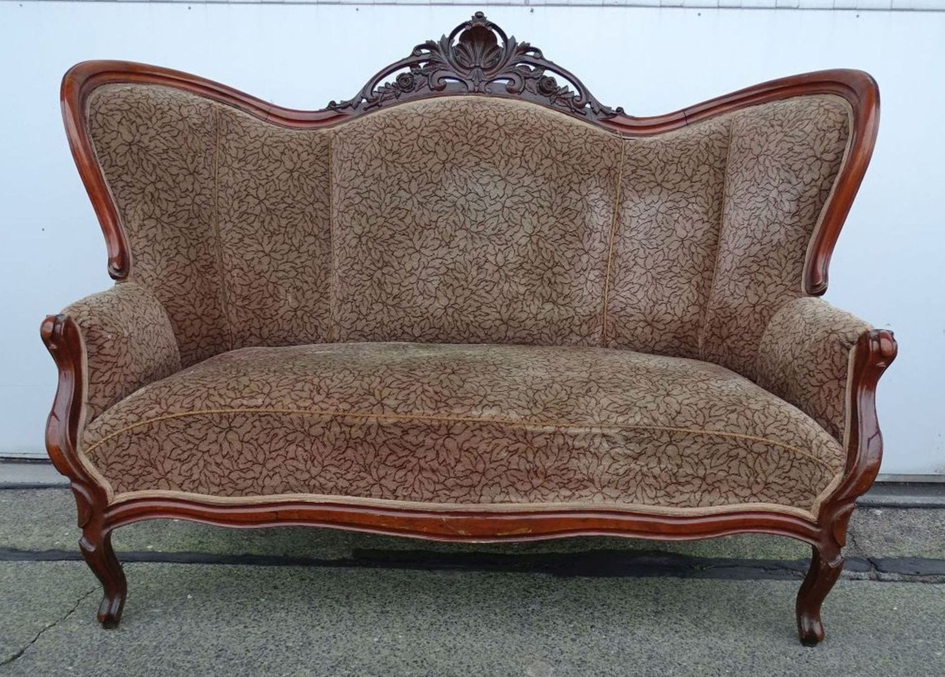 Louis Phillippe Sofa, Federkern, Alters-u. Gebrauchsspuren, L-164 cm, H-120 cm, T-80 cm