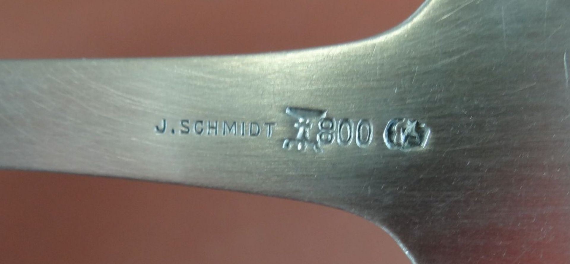 schwere Silberkelle-800-, Spatenform, L-33 cm, 196 gramm, Monogramm EB - Image 5 of 5