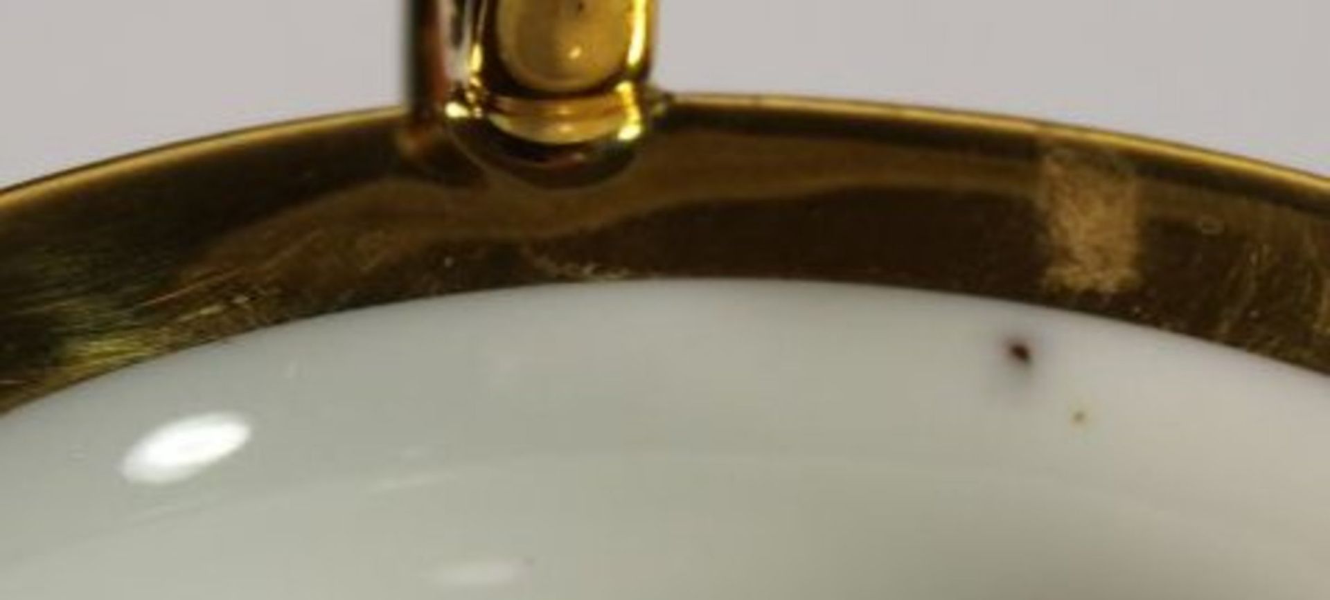 3tlg. Kaffeegedeck, Fürstenberg, weiss/rot/gold, Tasse H-8cm. - Image 6 of 6
