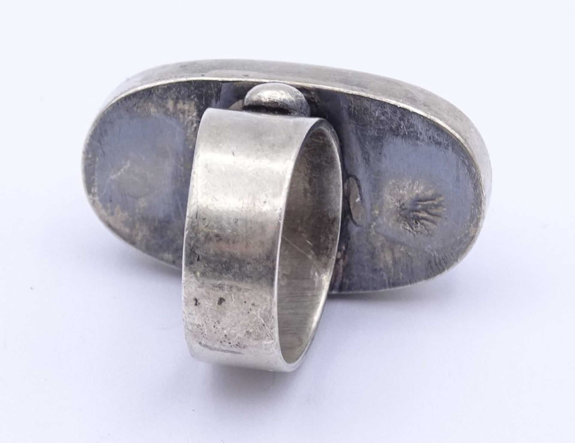 Silber Ring mit großen türkisen Stein, Silber gepr., 20,5gr., RG 57 Kopf 34x19mm - Bild 3 aus 3