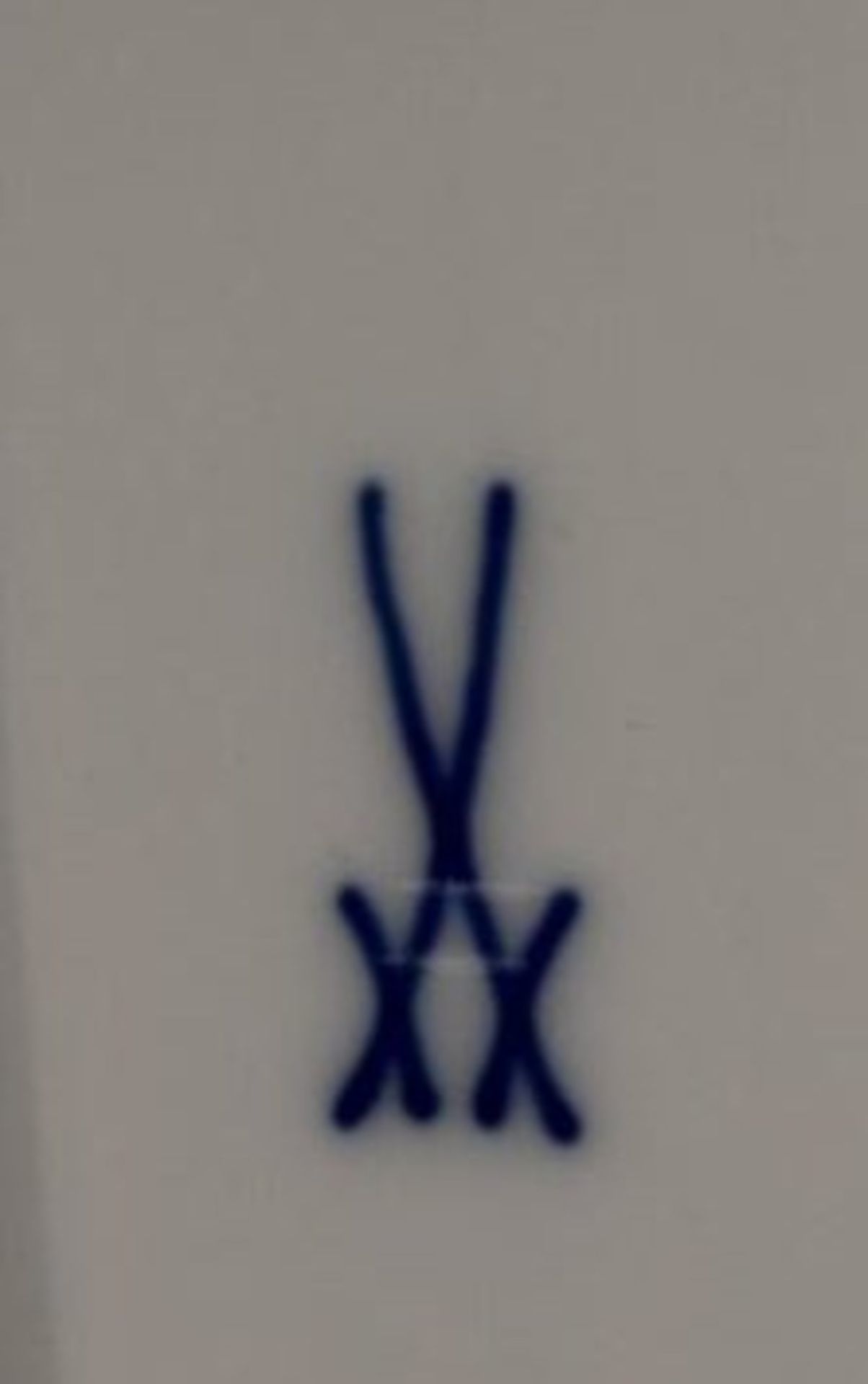 längl. Platte, Meissen, Schwertermarke, Kobaltblumen, 2 Schleifstriche, 29 x 50cm - Image 3 of 3