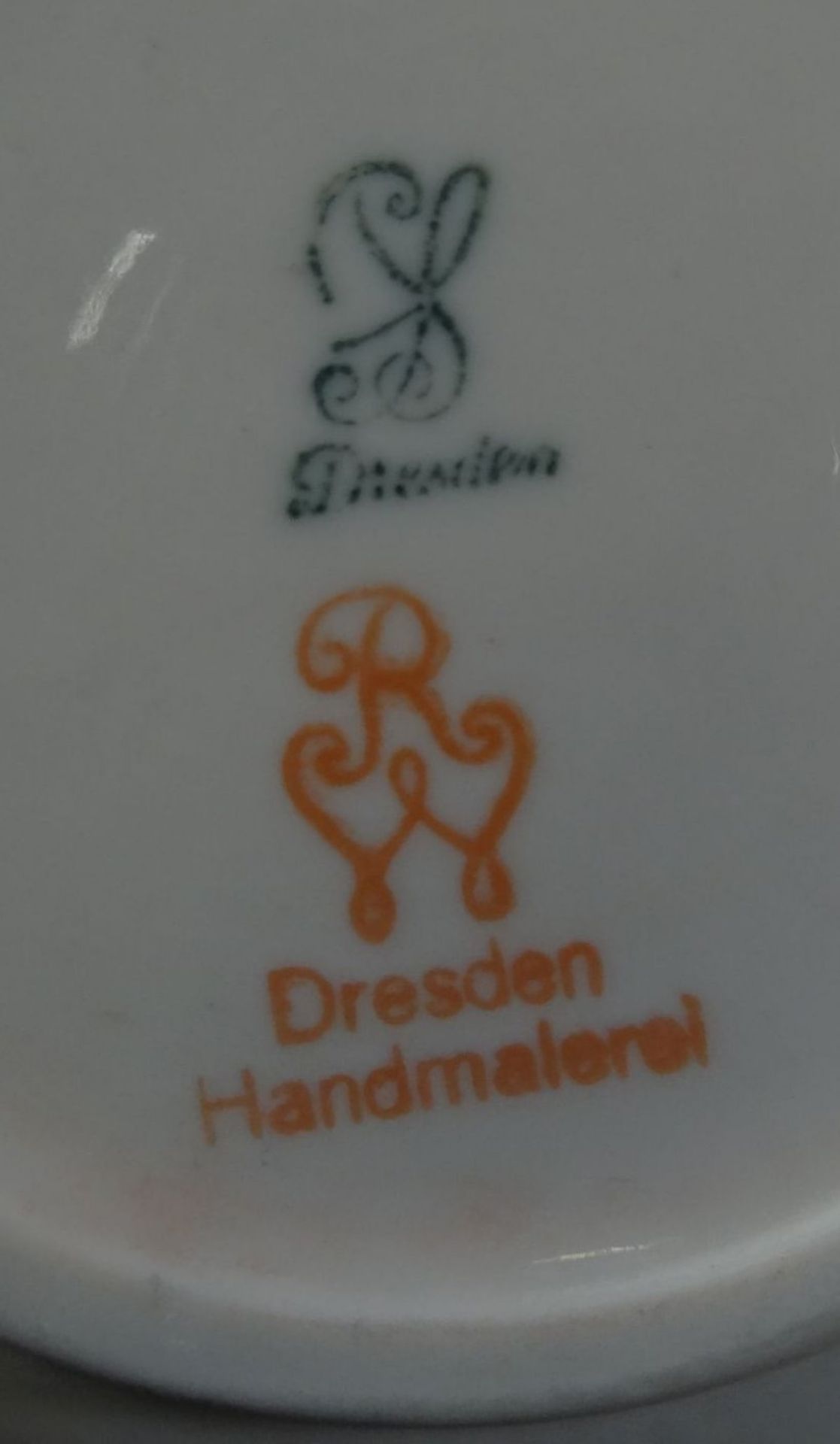 Tasse mit U.T. "Potschappel" Dresden, Handmalerei, - Bild 4 aus 4