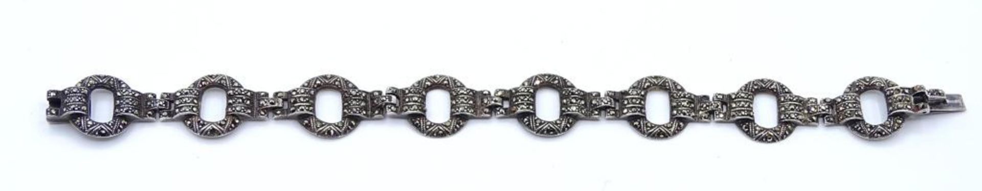 Markasiten Armband ,Silber (gepr.) ungestempelt,zwei Markasiten fehlen,L-18,5cm,20,8gr. - Bild 4 aus 5