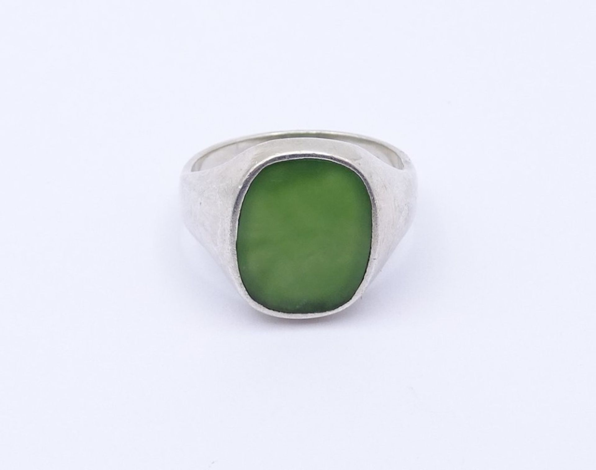 835er Silber Ring mit Jade, 7,0gr., RG 65 - Bild 4 aus 8