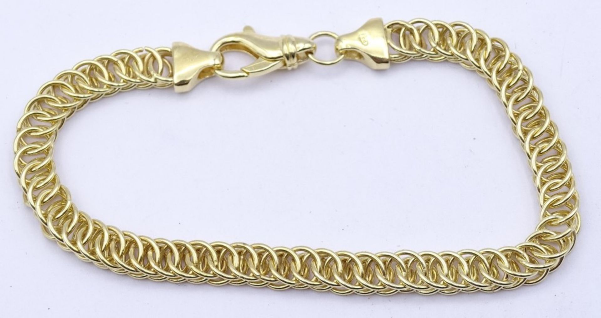 Armband,Sterling Silber 0.925 goldfarben,L- 20cm, B- 6,6mm, 12,9gr.