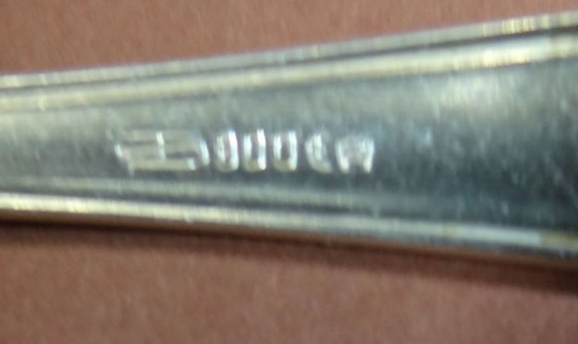 5x Teelöffel, Silber-800-, L-13 cm, 86 gr., Ziermonogramm - Bild 5 aus 5
