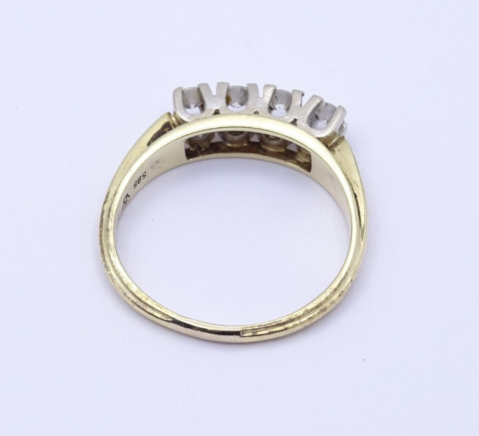 Goldring 0.585 mit Brillanten zus. 0,38ct., GG/WG, 4,1gr., RG 62 - Bild 10 aus 10