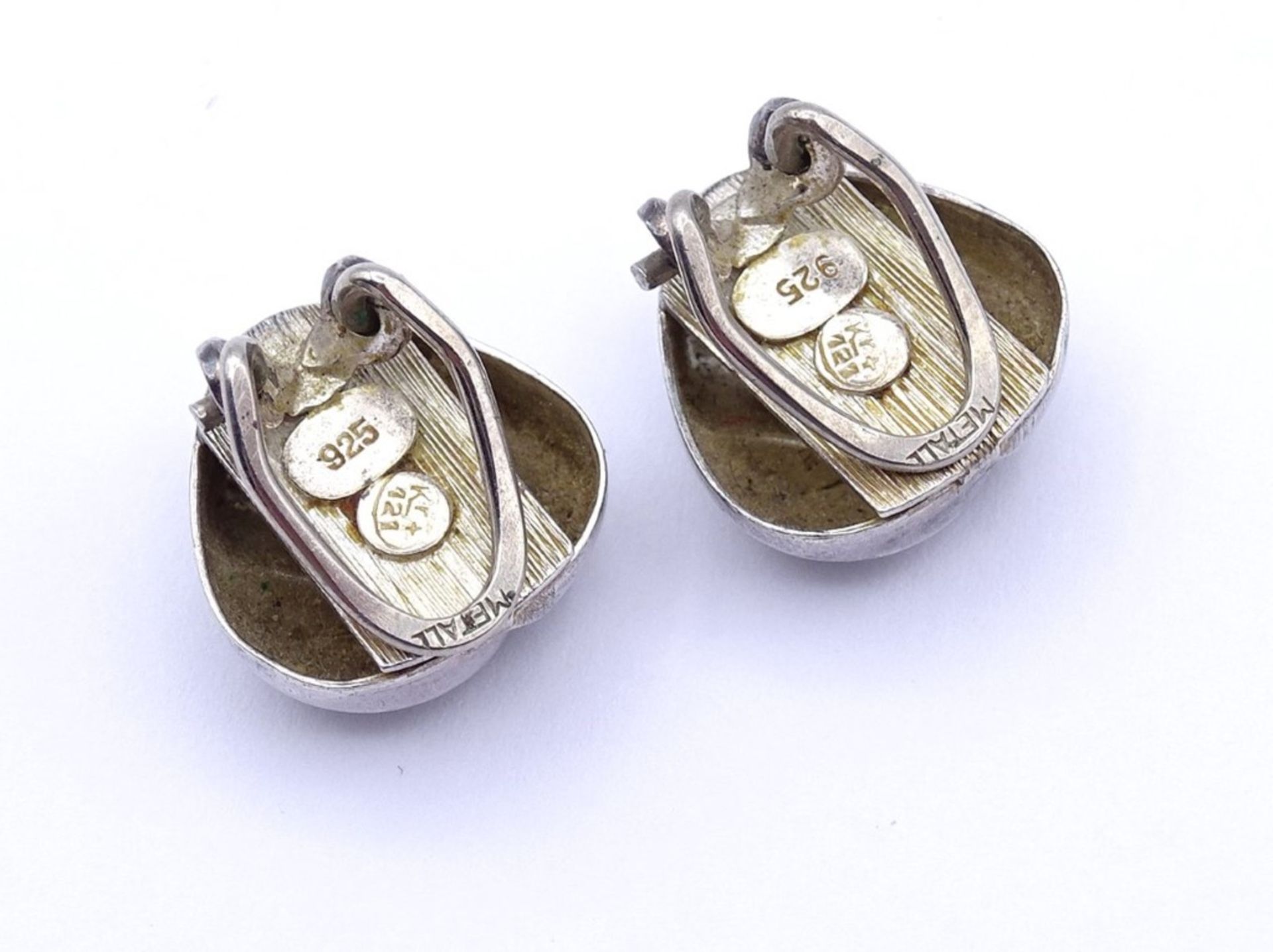 Paar Ohrclips in Sterling Silber 0.925 zus.3,8gr., d-13mm - Bild 3 aus 3