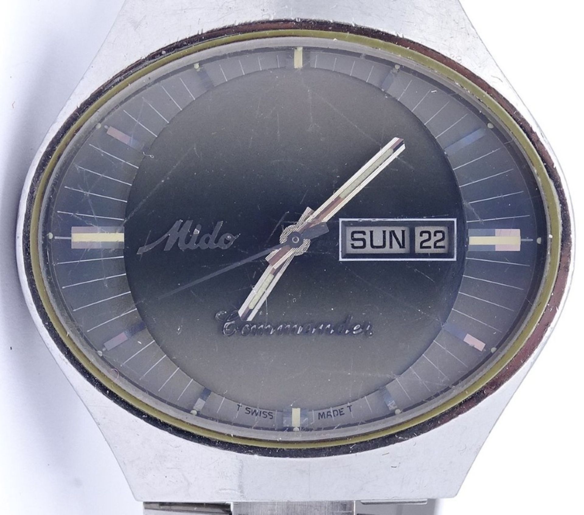 "Mido Commander", HAU, automatic,Werk läuft, Edelstahl, 40,7x38mm,Tragespuren - Bild 2 aus 4