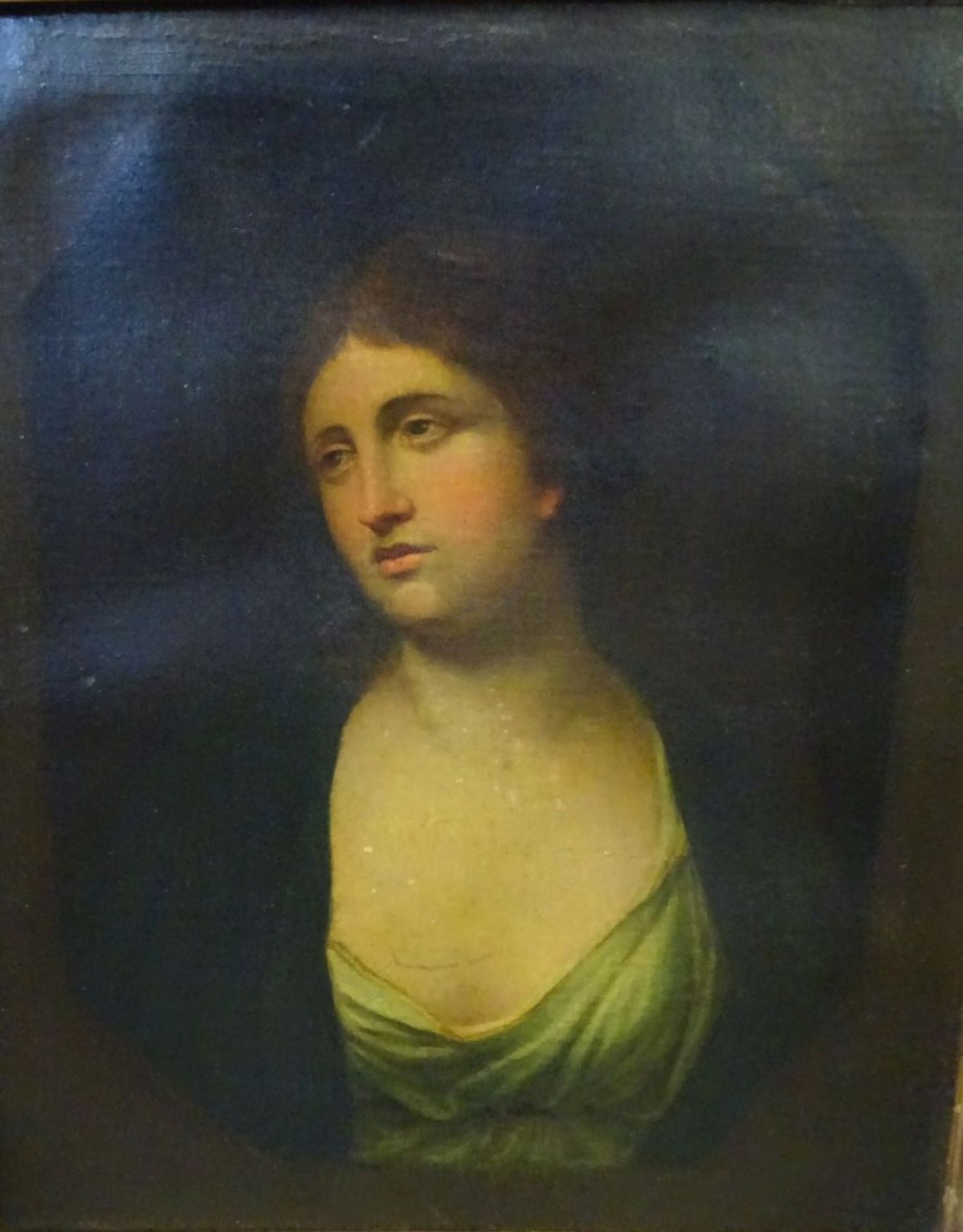 anonymes Altmeistergemälde, Portrait einer jungen Frau, 18.Jhd., Öl/Leinen, gerahmt, RG 55x48 cm,