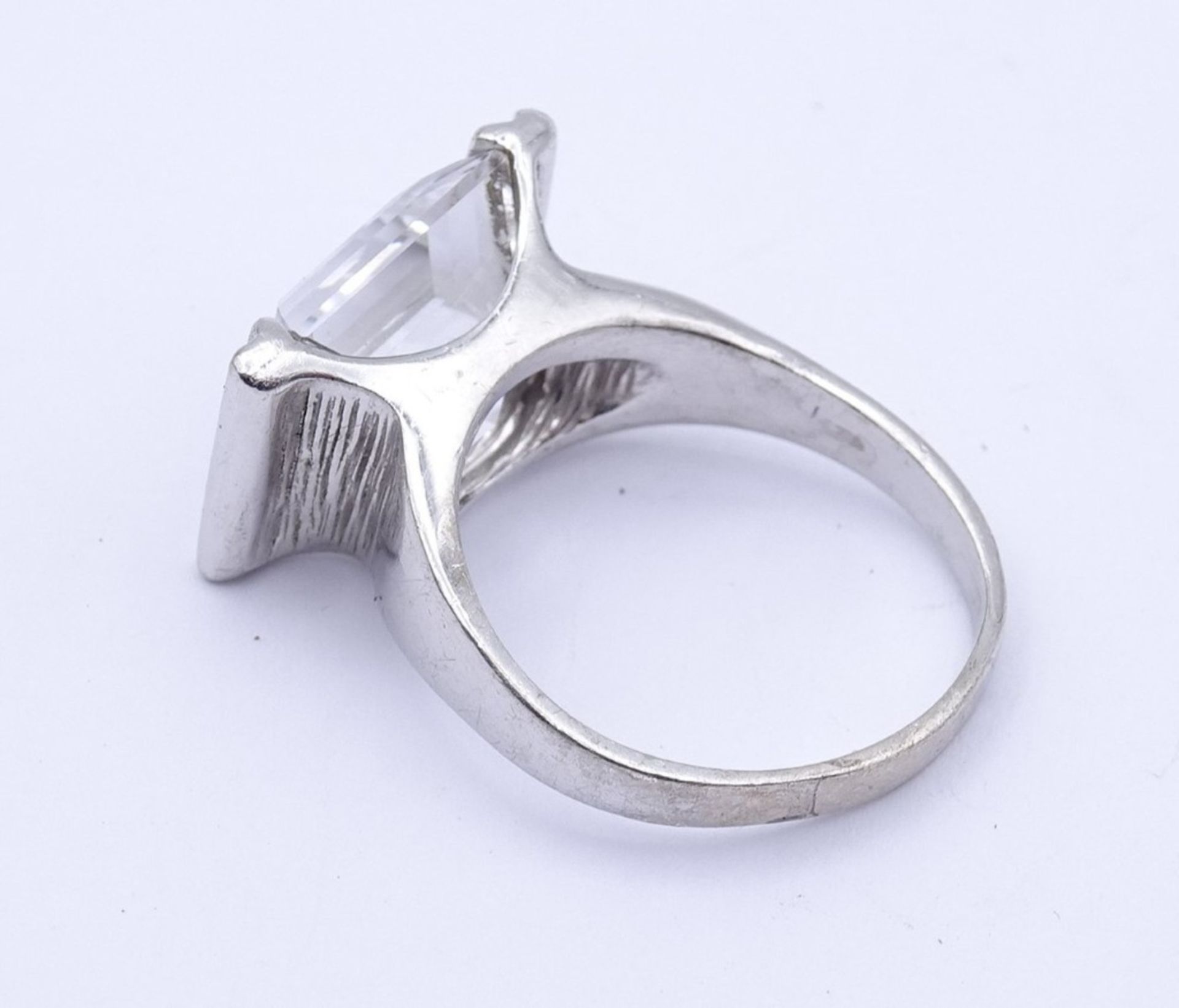 Silber Ring mit einen facc.klaren Stein, Silber gepr. 8,2gr., RG 58 - Bild 3 aus 3