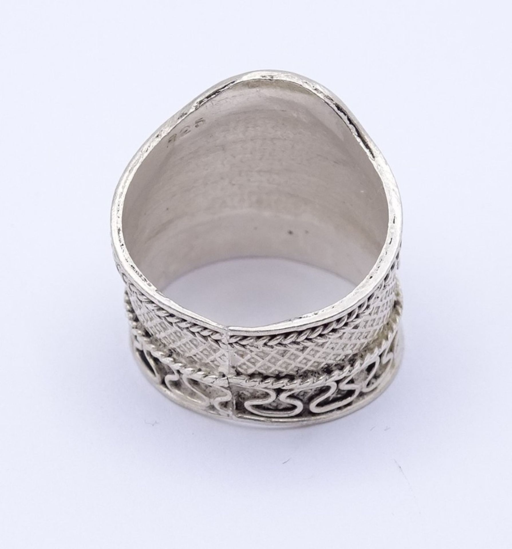 925er Silber Ring mit einen grünen Cabochon, 4,3gr., RG 54 - Bild 8 aus 8