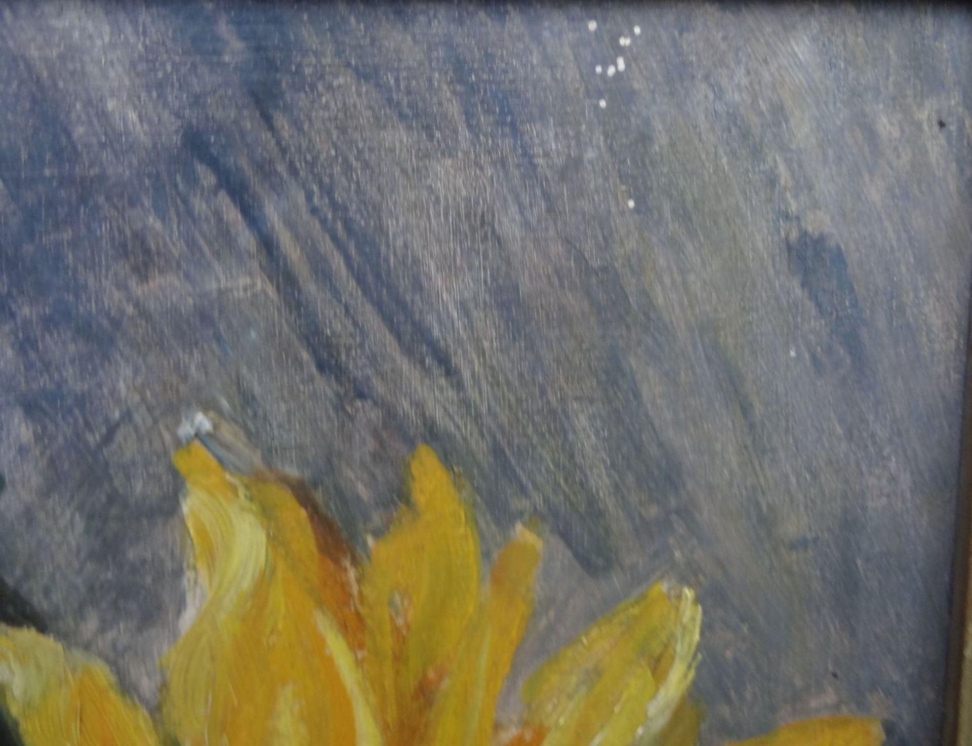 Hans MEYBODEN (1901-1965) attrib. "Sonnenblumen", Öl/Malfaser, gerahmt, RG 65x55 cm - Bild 6 aus 7