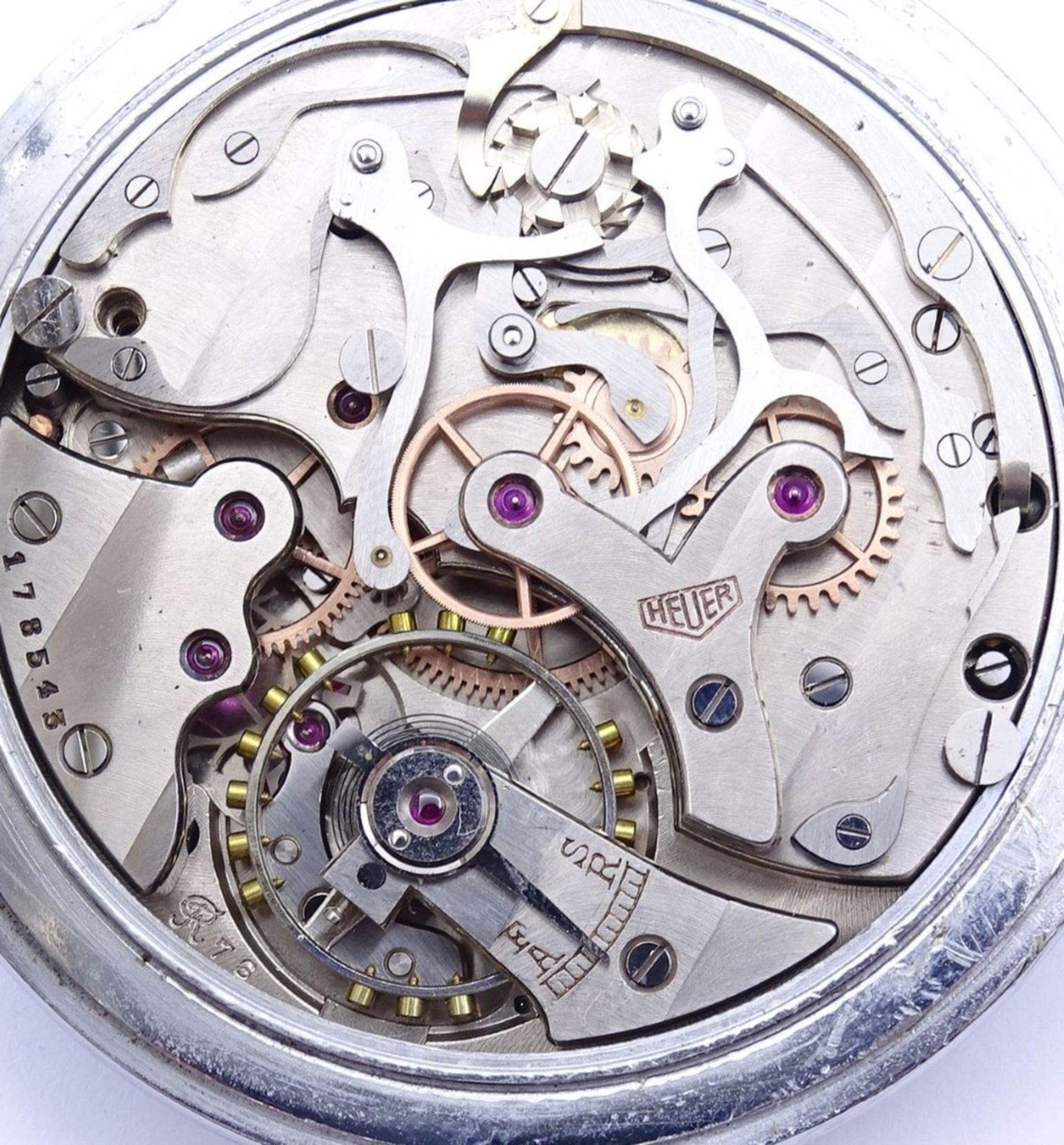 Taschenuhr "Heuer",mechanisch,Werk steht,(nicht Aufziehbar-bereits vollaufgezogen),Optisch sehr - Bild 4 aus 4