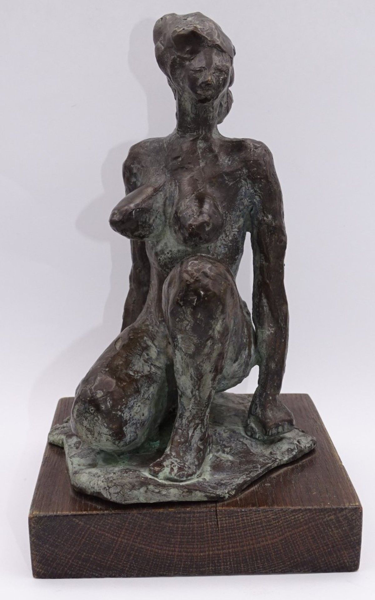 Bronzefigur Weiblicher Akt 'Marta' - Henryk Bakalarczyk auf Holzsockel, H- 20cm - Bild 5 aus 6