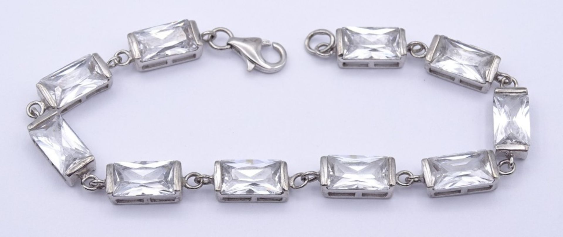 Armband mit klaren Steinen,Sterling Silber 0.925 L- 19cm, B- 6,0mm, 14,7gr.