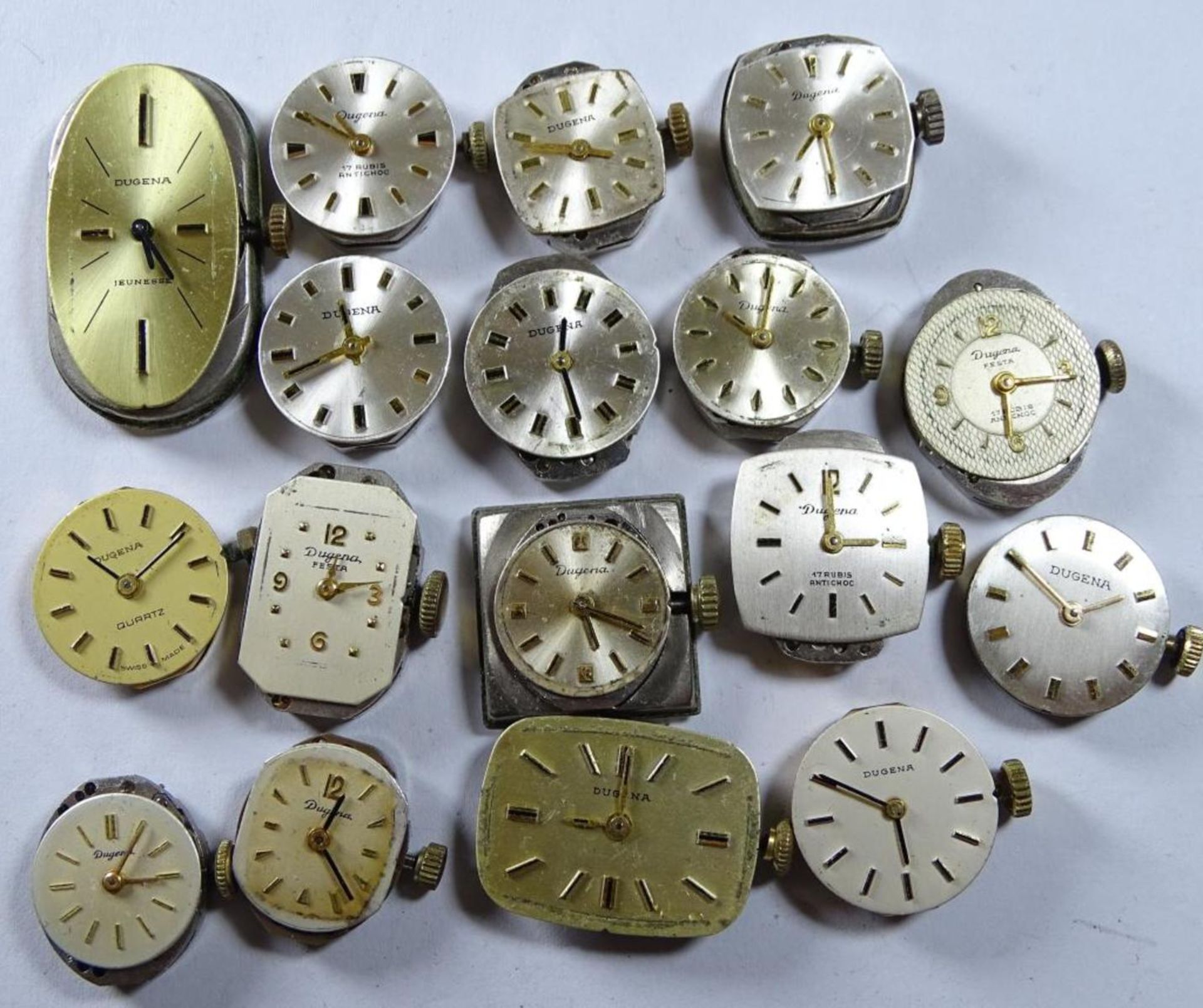 Konvolut Uhrenwerke,Dugena Werke,17 Stück,Funktionen nicht geprüft - Bild 2 aus 3