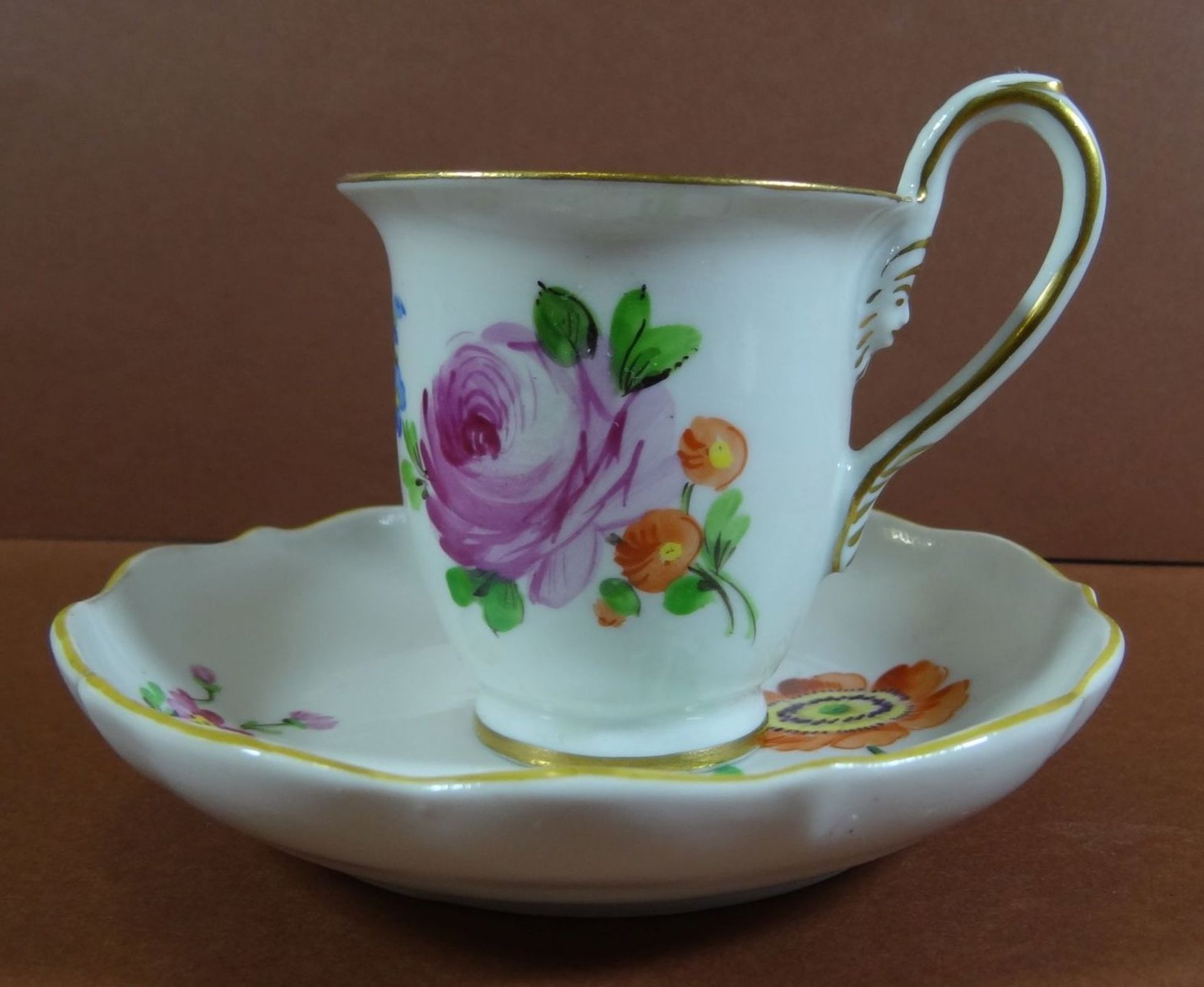 Tasse mit U.T. "Potschappel" Dresden, Handmalerei,