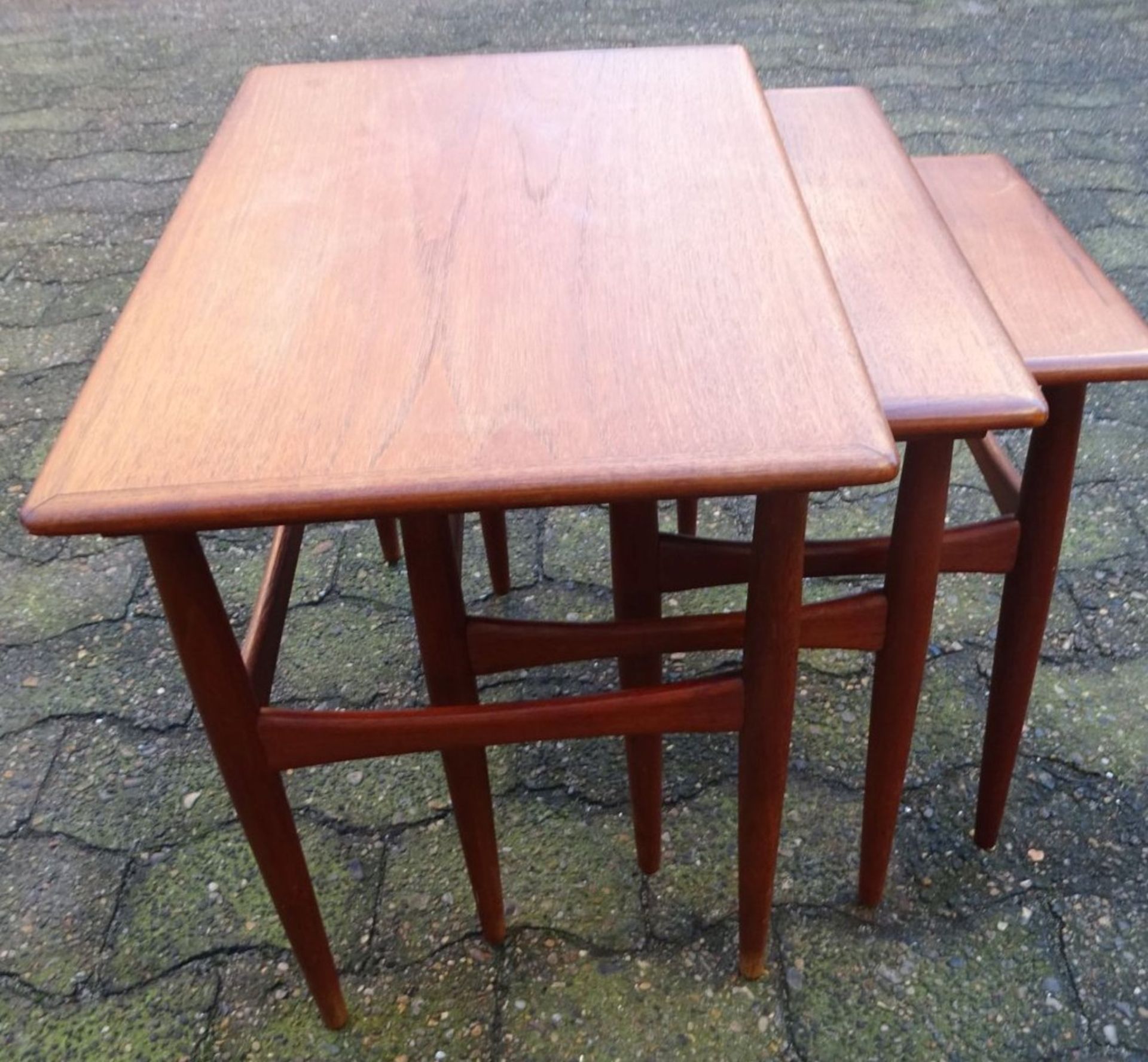3-Satz Tischchen, Teak, Dänisches Design, 60-er Jahre, H-48 cm, max. 58x38 cm - Bild 4 aus 7